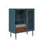 Meuble-bar moderne de 80 cm de large avec porte-verres à vin et tiroir de rangement, bleu-148506514