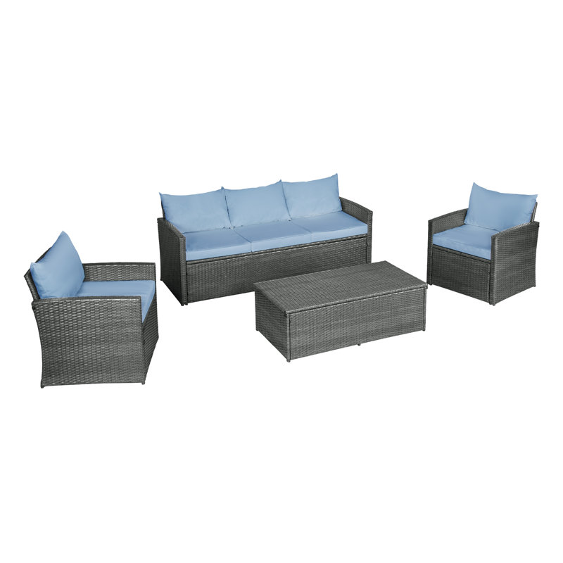 Chaise de patio avec coussins Avamonroe, Gris