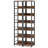 74.8" H x 26.77" W Sets of 2 Modern Wooden Metal Stainless Steel Etagere Bookcase Brown Black 2PCS-196204867-196204869