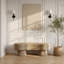Banc rembourré en velours beige Zenna-1821666960