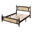 Base de lit en bois avec tête de lit en rotin-659028499-659028500