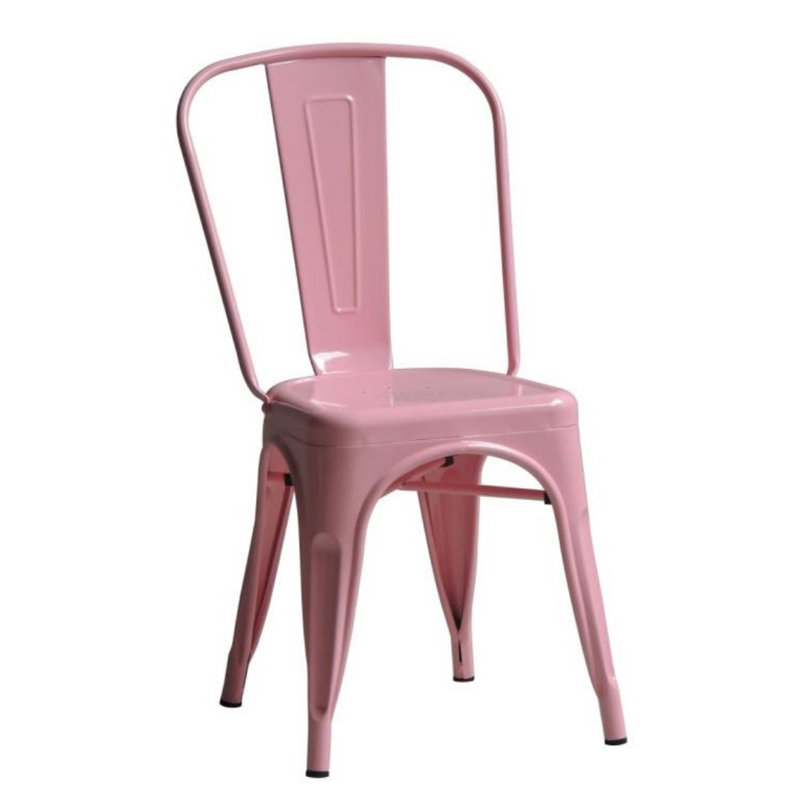 Chaise de patio empilable Nunes, Rose clair