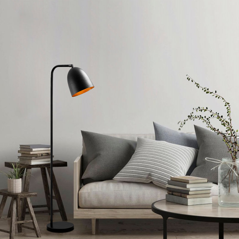 Lampe de lecture sur pied 47 po Esquina, Noir