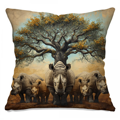 Coussins Rhinocerose Under Tree