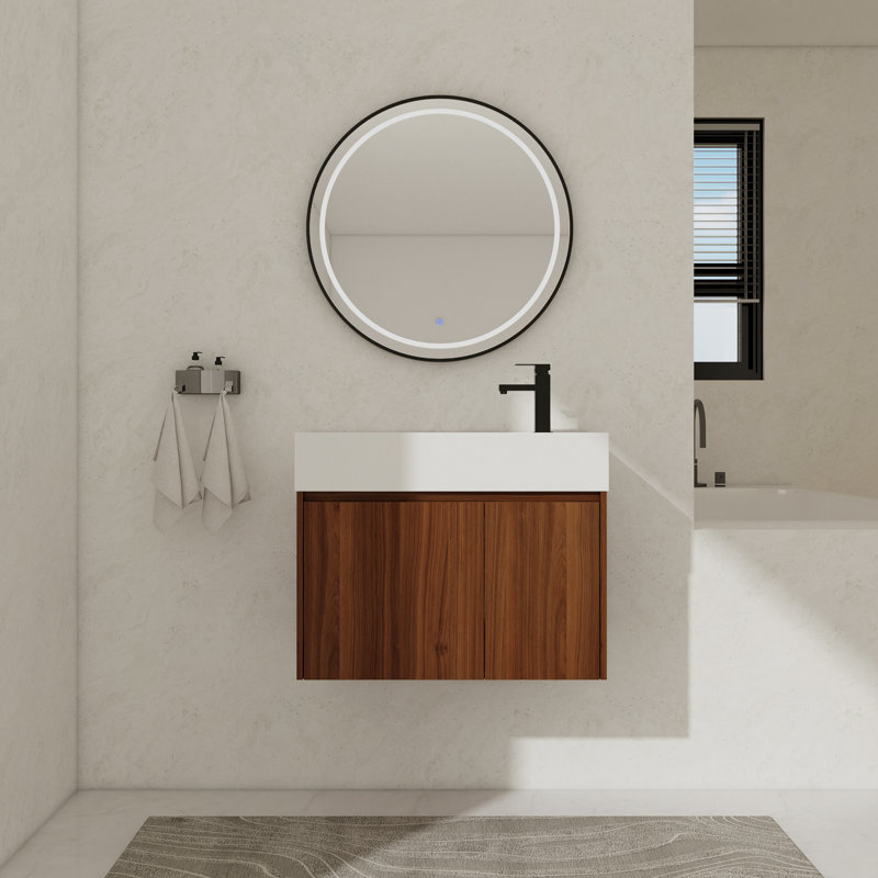 Meuble-lavabo simple 30 po avec plateau en résine, ChuanPu