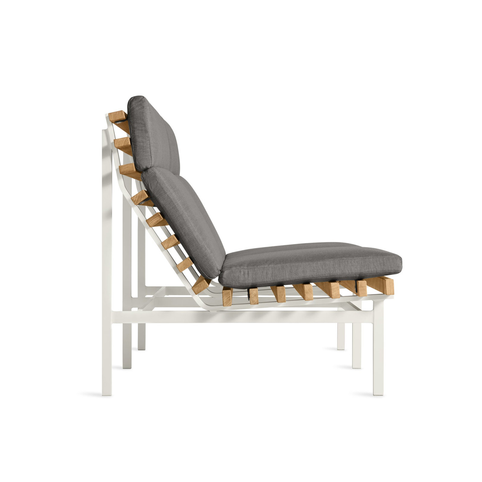 Perch 59'' Wide Powder Coated Aluminum Loveseat with Cushions, Toohey Charcoal, White
