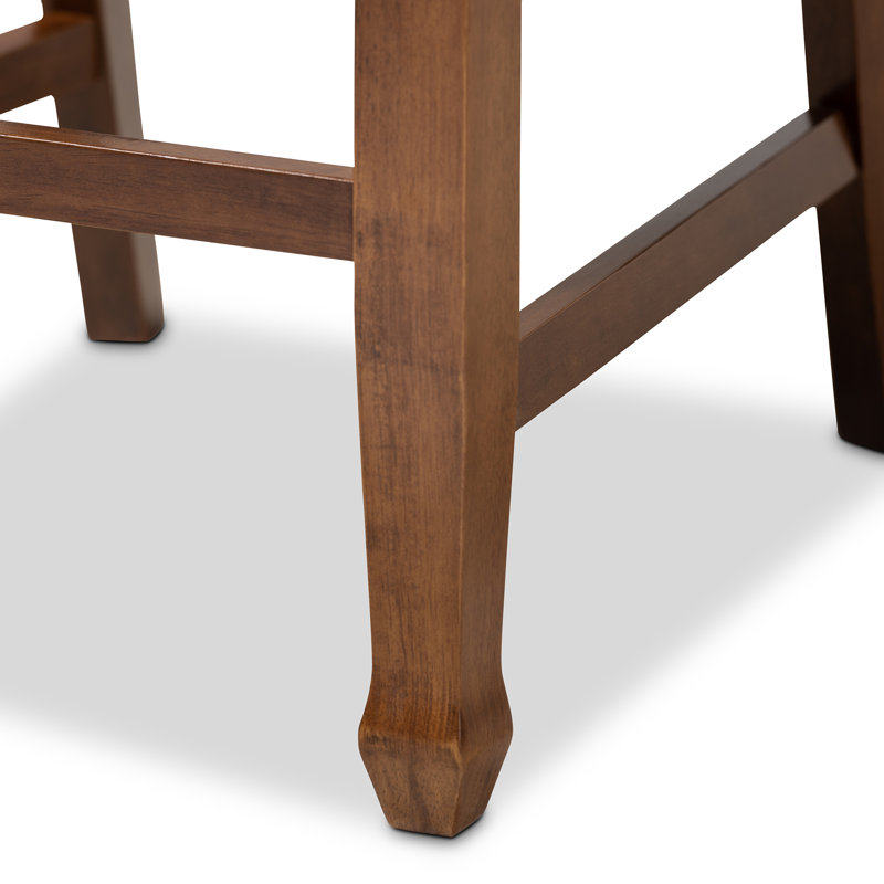 Upholstered Counter Stool with Solid Wood Frame