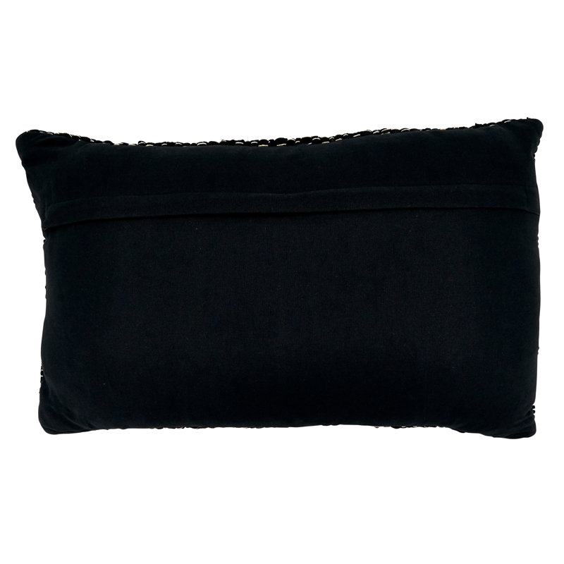 Noir Chindi Collection Cotton Throw Pillow, Polyester/Polyfill/Polyfill