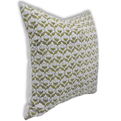 Housse de coussin 16 x 16 en lin fait à la main imprimé floral Boho - SEHNAAJ