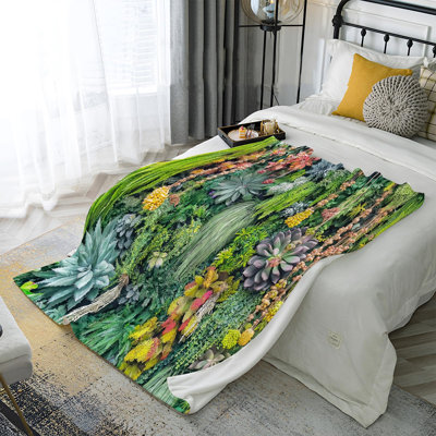 Couverture murale Fresh Tropical Vibes Lush Plant - couvertures douces et douces pour lit, vert forêt, 30 x 40 po