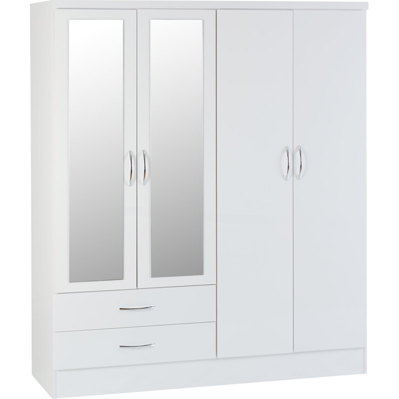 Cascio 4 Door Wardrobe, White Gloss