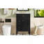 Meuble-lavabo de 24 po avec lavabo, armoire en bois massif et panneau de fibres à densité moyenne avec un tiroir rabattable, deux tiroirs standard et une tablette réglable, meuble-lavabo noir autoportant pour le rangement de la salle de bain-978584209