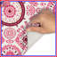 Tapis de bain rose à motif mandala-129086989