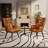 Accent Chairs Set Of 2, Comfy Upholstered Armchair With Metal Legs, High Backrest Living Room Chair, Wingback Chair Mid Century Modern For Living Room/Vanity/Bedroom, Brown-755288547-766954715