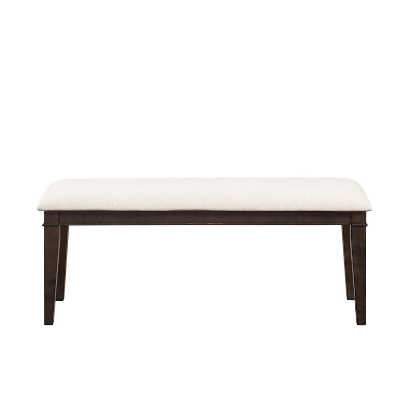 Beige Fabric Upholstered 48-Inch Bench In Dark Brown For Dining Long-Lasting Use 48" With Wood Frame And Seat Enduring Fascination