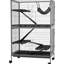 50,5 po 5 petits animaux - cage pour furet et chinchilla avec, 4 portes, plateau amovible nettoyable, acier, 50 po d'espace pour un nettoyage sans effort