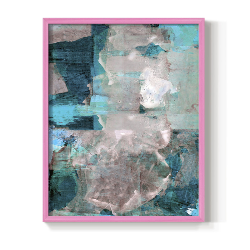 Impression encadrée Impasto III - bois massif, H 10 po x l 8 po, Rose