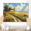 «White Country House In Flower Meadow», impression d'art mural paysage-1422728109-1422728111