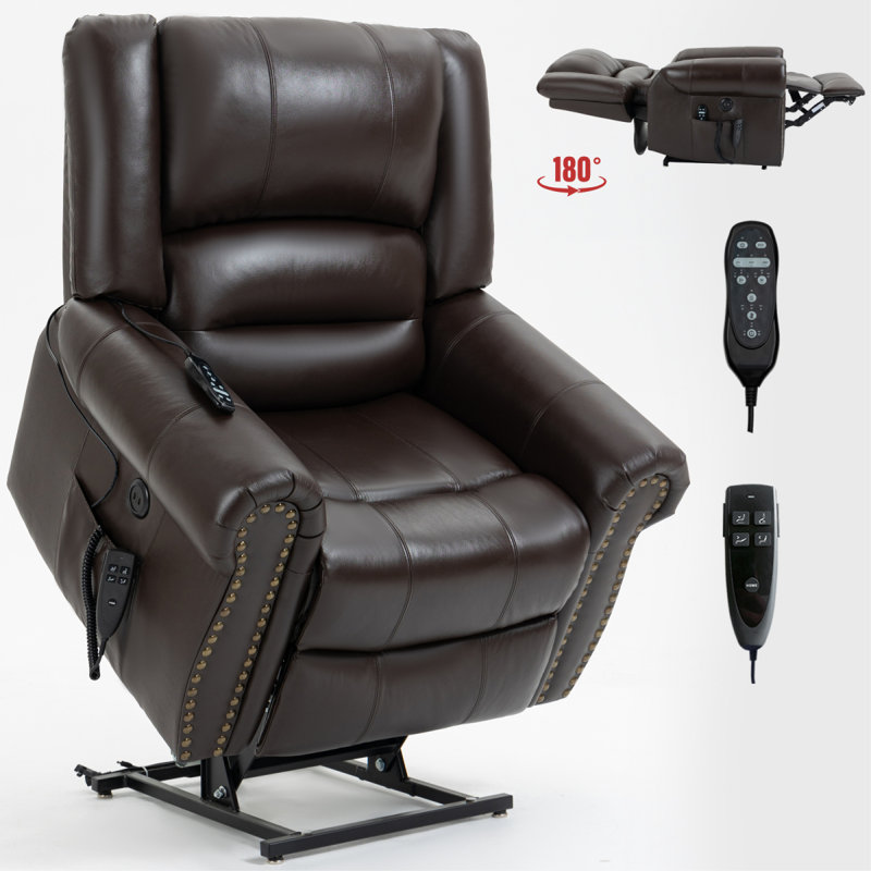 Fauteuil inclinable Power Lift, Cuir brun