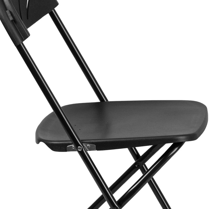 Chaise en plastique à dossier ventilé d'une capacité de 650 lb, Noir