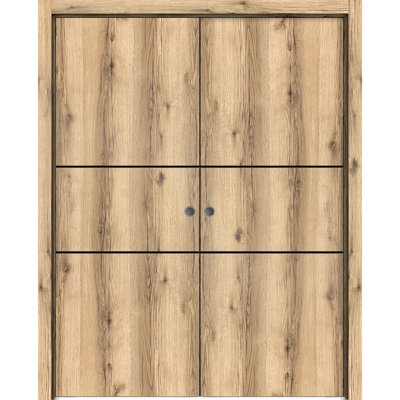 Solid + Manufactured Wood Paneled without Installation Hardware Kit French Doors