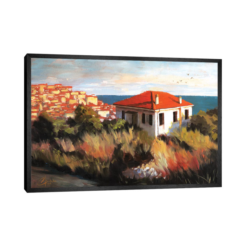 Imperia, Italy – Cottage By The Sea by Christopher Clark - Floater Frame Print on Canvas, Black Framed Canvas