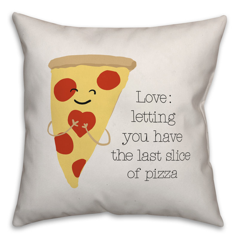  Last Slice of Pizza Throw Pillow, 16"H x 16"W