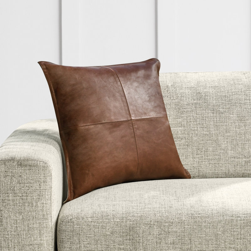 Cheyenne Square Pillow Cover & Insert, Square 22", Brown