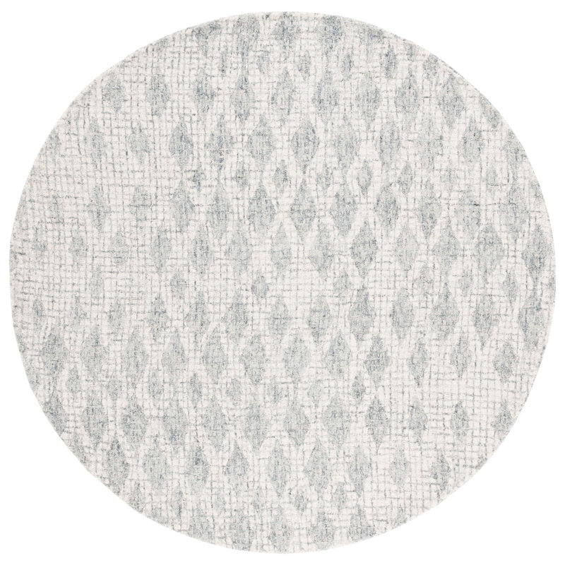 Sohanny Abstract Hand Tufted Wool, Cotton Geometric Rug, Round 6'
