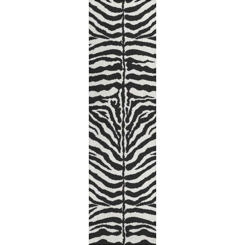 Tapis gris tissé à la machine, Tapis de couloir 2 pi 3 po x 7 pi 6 po