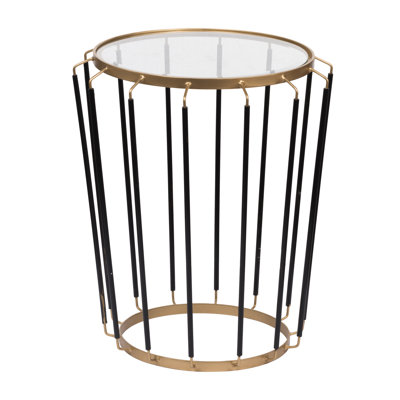 D19X22" Black/Gold Iron Occation Table