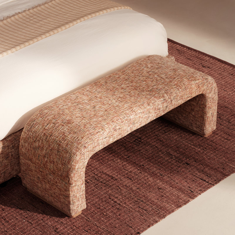 Banc en cascade rembourré en chenille de 52 po Devotia, Rouge