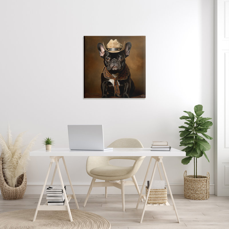 «French Bulldog Portrait», art mural sur toile par RB, H 30 po x l 30 po