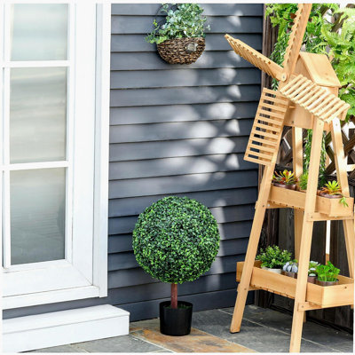 Arbre à noyer artificiel en forme de buis 23,5 po, plante décorative artificielle, pot de chambre de bébé inclus pour la maison, le balcon, la cour et le jardin
