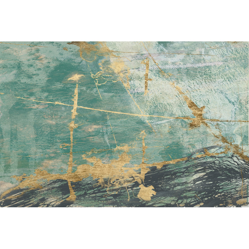 Teal Lace III - Wrapped Canvas Print, 20cm H x 30cm W x 3.81cm D