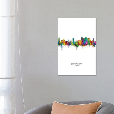 Birmingham Alabama Skyline Portrait by Michael Tompsett - Wrapped Canvas Gallery-Wrapped Canvas Giclée