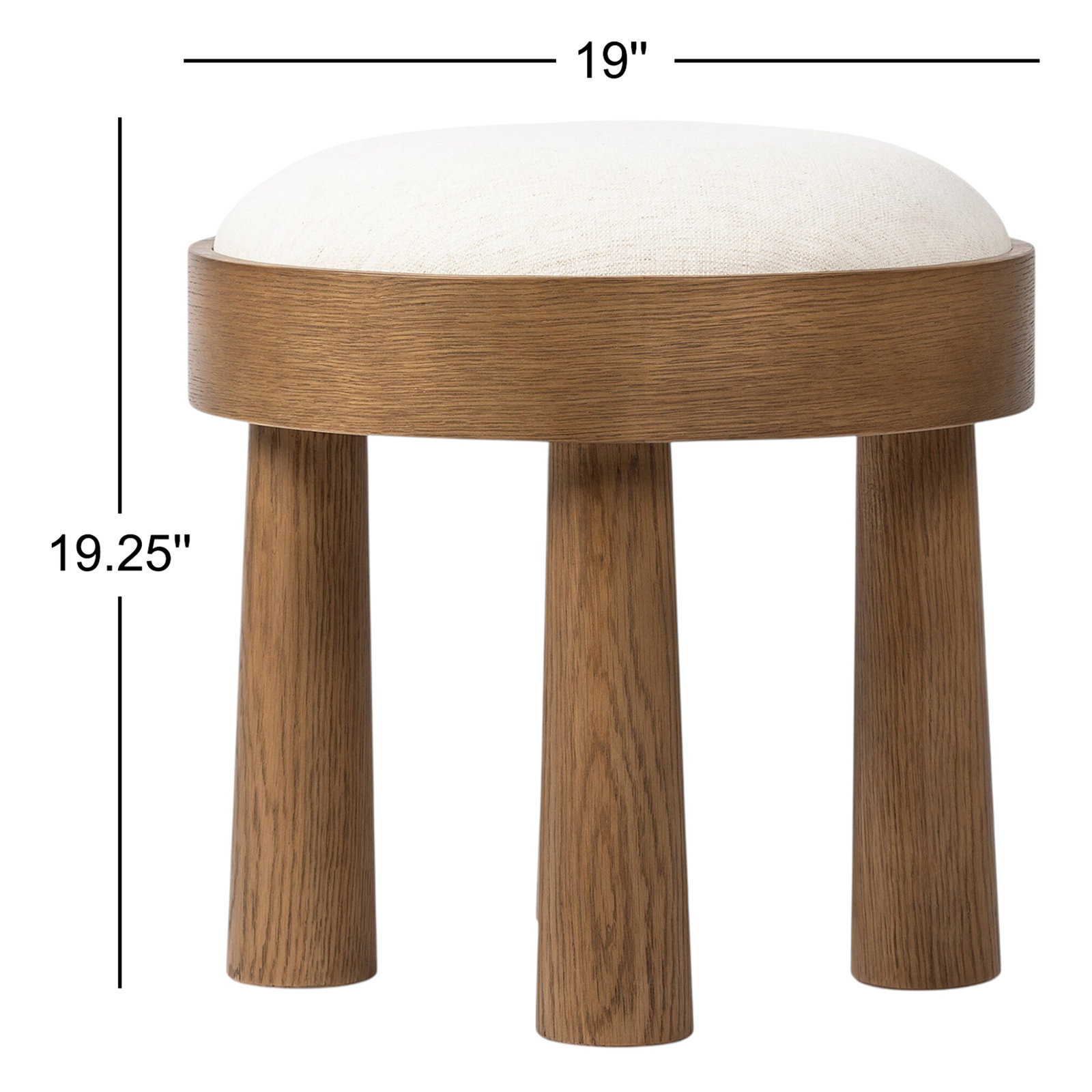 Amren Accent Stool, Crypton Nomad Snow, Warm Oak