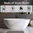 59'' Solid Surface Matte Tub, Solid Surface Soaking Tub, Stone Resin Freestanding Bathtub, Thick Edge Stand Alone Tubs With Overflow, Pop-Up Drain, Matte White (Oval)