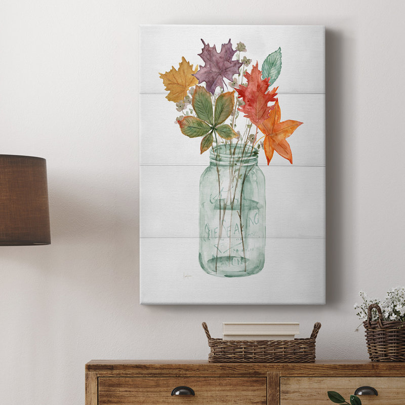 Harvest Home Leaves I -Custom Wrapped Gallery Cavas, 48" H x 32" W