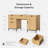 Fluted Executive Desk And File Storage Cabinet With Metal Base-1012906411
