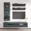 Meuble audio-vidéo mural flottant moderne de 63 po avec éclairage à DEL 16 couleurs Laryssa-822272776