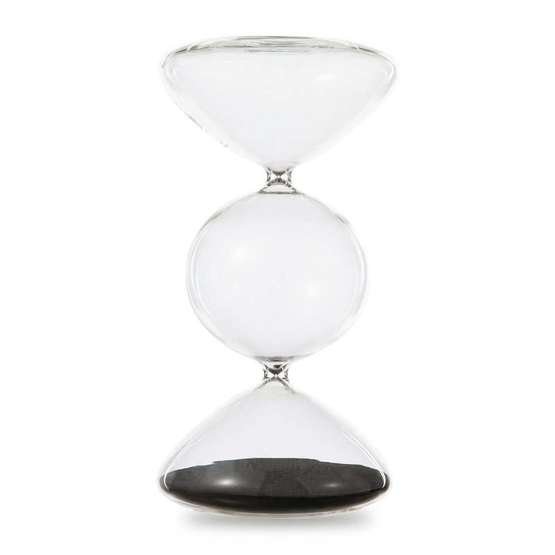 Modern Tri-Layer Hourglass With Black Sand, 60-Minute Sand Timers