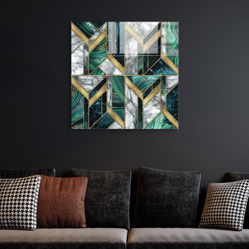 Élégante peinture décorative en verre trempé de 15,7 po x 15,7 po | 100% verre trempé, épaisseur: 0,16 pouce | Parfait pour la décoration intérieure, l'esthétique moderne et l'exposition d'art mural unique