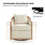 Fauteuil demi-tonneau pivotant avec bordure en bois massif Meredy Farmhouse (ensemble de 2)