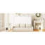 Lit armoire beige avec rangement pliable et rangement, avec éclairage à DEL intégré pour une chambre à coucher chaleureuse