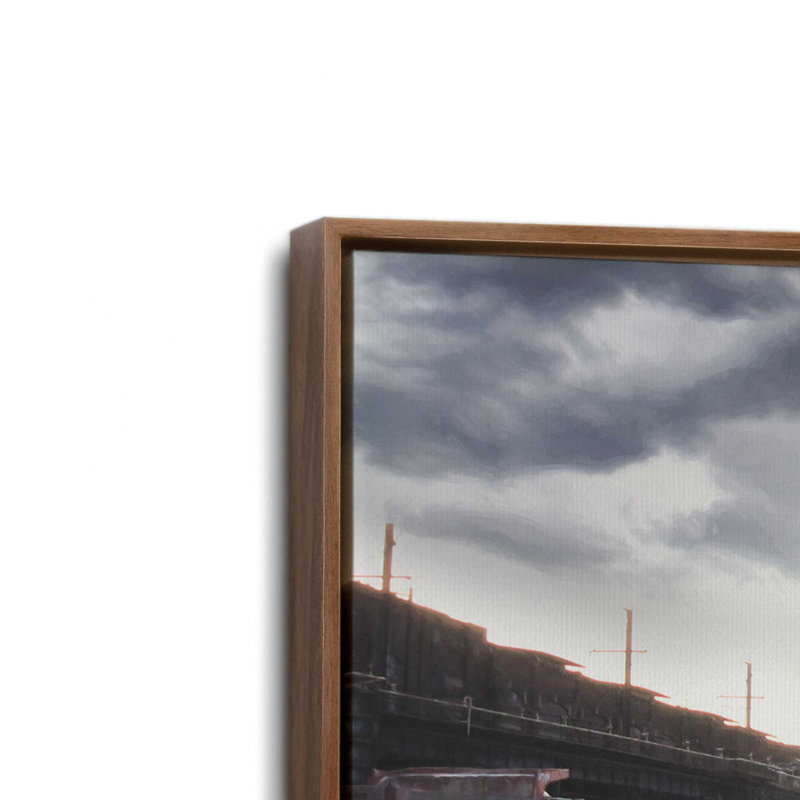 «The Old Steel Plant I» par Lori Deiter, reproduction d'art, L 18 po x H 12 po, Brun, Toile avec cadre