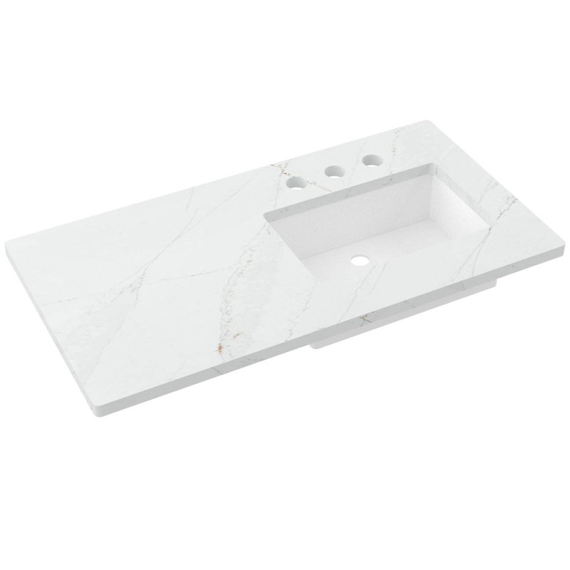 Gilded Single Left/Right Bath Floating Vanity, 42", Gray Weathered