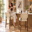Tabouret de bar en bois massif avec dossier rembourré Modern-1440752074-1440752075