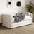 Twin Size Upholstered Daybed With Trundle And 3 Storage Drawers, Short-Haired Linen Fabric Sofa Bed-1843525035