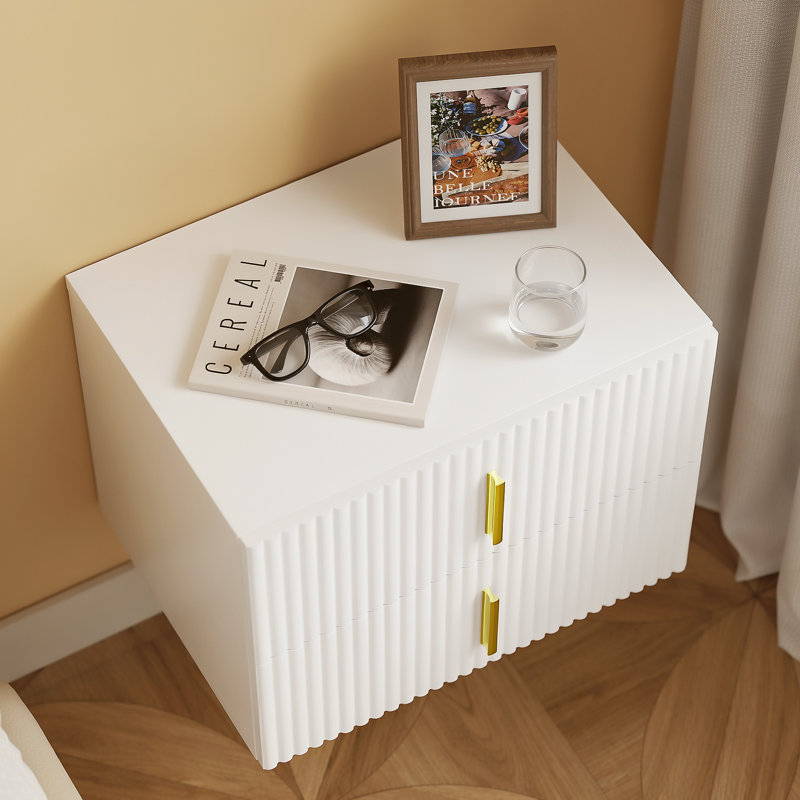 40cm Wall Mounted Floating Shelf with Drawer & LED Motion Sensor Light
